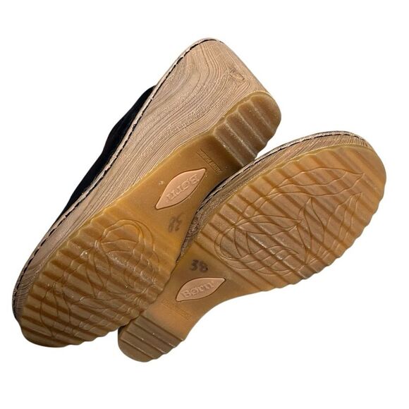 BORN Natalie Black Leather Clog Comfort Shoes Wedge Platform Womens Size 8 M - Picture 7 of 10